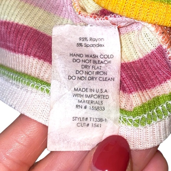 Forever 21 Rainbow Stripe Crop Tank Top, Size Medium - Picture 6 of 6